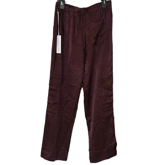 NWT Young Fabulous & Broke Findlay Satin Cargo Carpenter Pants in Raisin - M - Picture 8 of 16